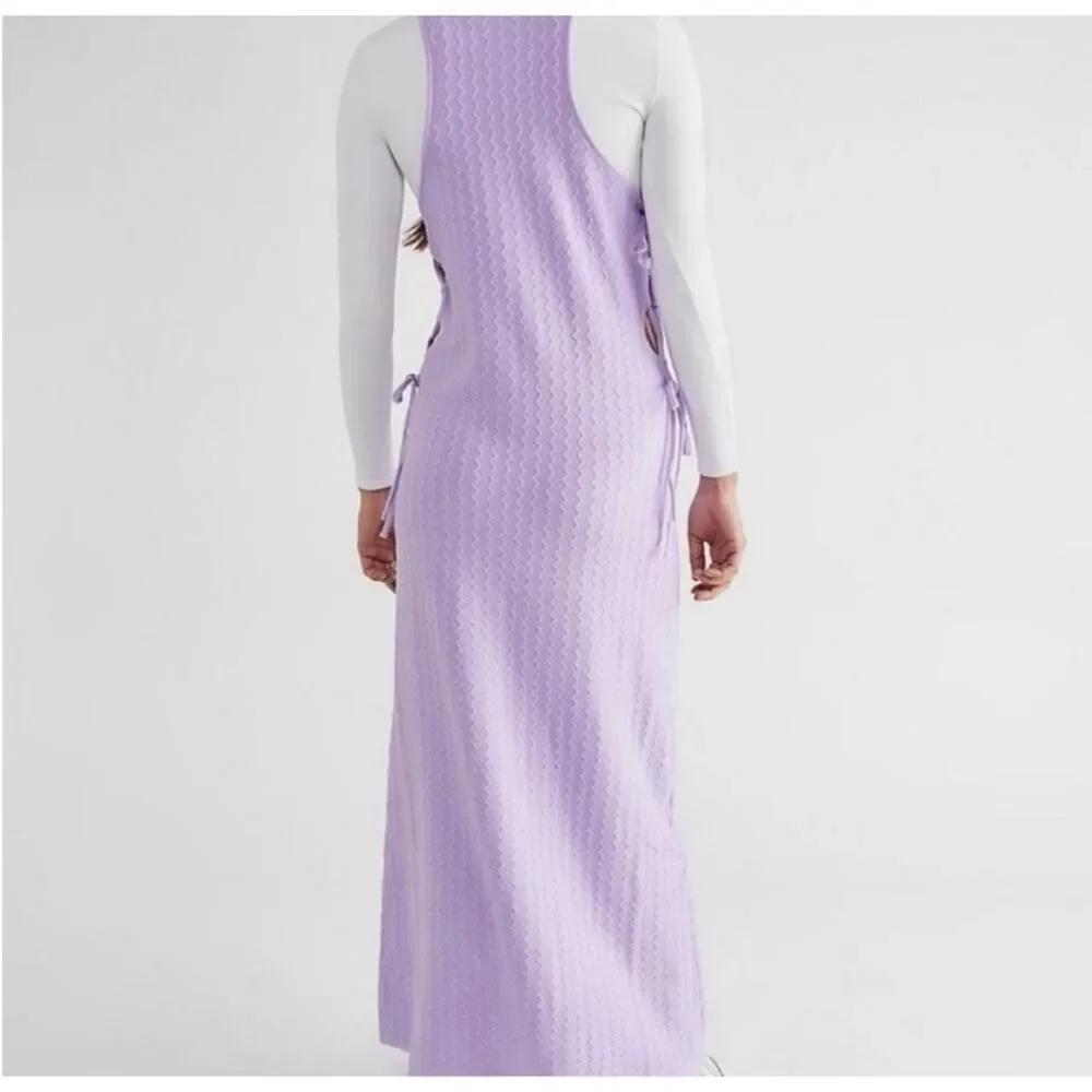 Free People Beach Eve Sweater Maxi Dress in Purple M